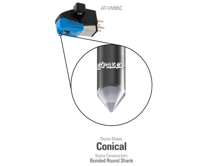Gramo vložka AT-VM 95 C - tvar hrotu